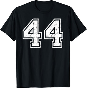 44 Number Forty-Four Team Sports Grunge Varsity Matching T-Shirt - T-Shirt | Black