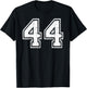44 Number Forty-Four Team Sports Grunge Varsity Matching T-Shirt - T-Shirt | Black