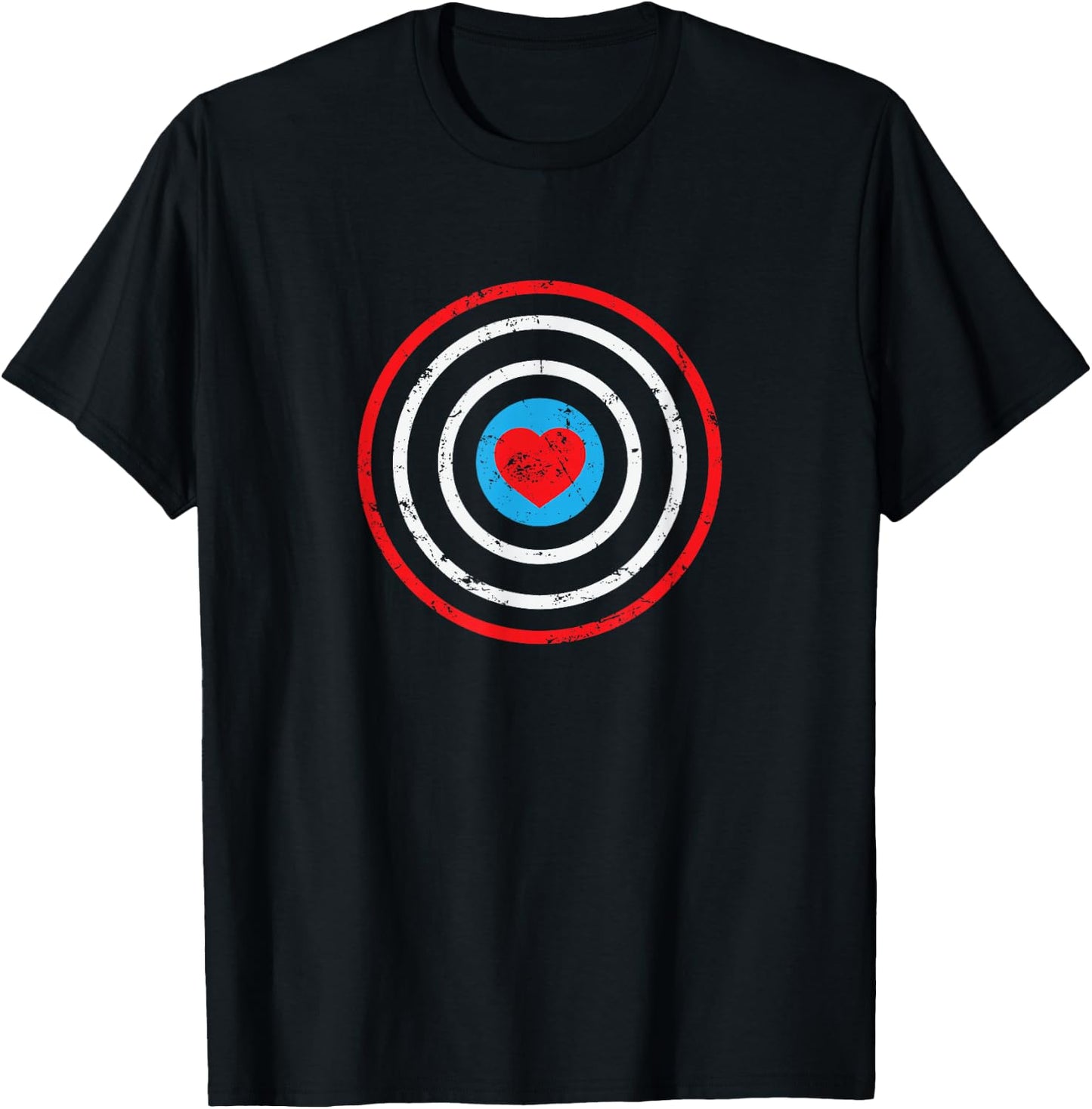 Zielscheibe mit Herz Bogenschießen T-Shirt - T-Shirt | Black