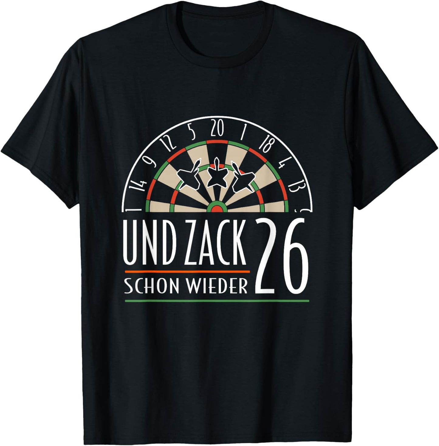 And Zack Schon Wieder 26 Breakfast Washing Machine Dart Darts , black T-Shirt - T-Shirt | Black