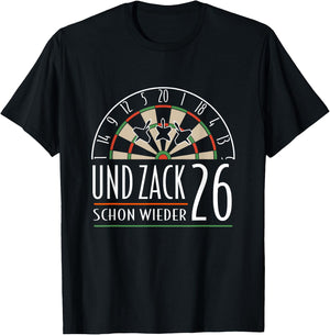 And Zack Schon Wieder 26 Breakfast Washing Machine Dart Darts , black T-Shirt - T-Shirt | Black