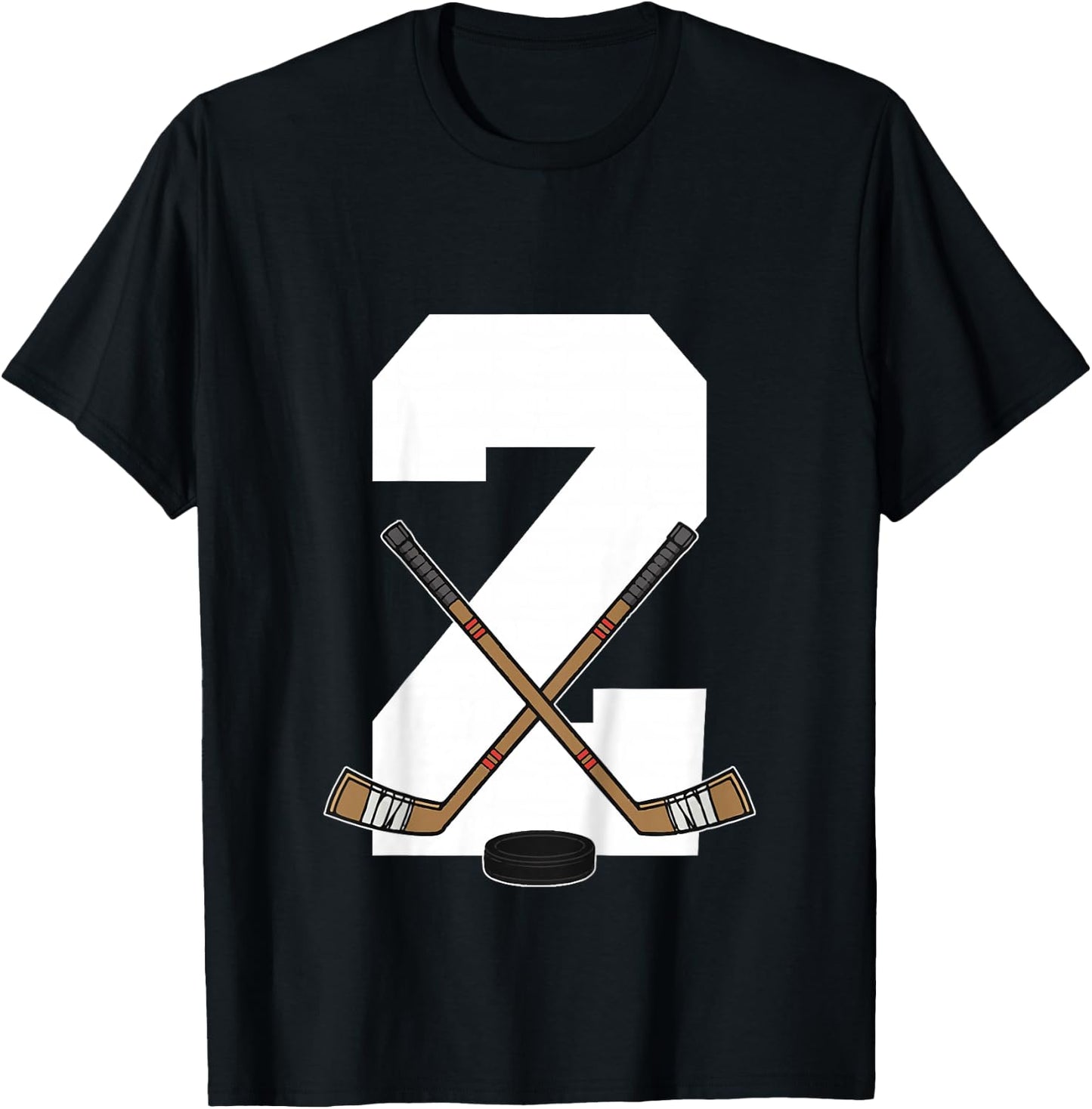Kids Ice Hockey Kids Toddler Boys 2nd Birthday Ice Hockey T-Shirt - T-Shirt | Black