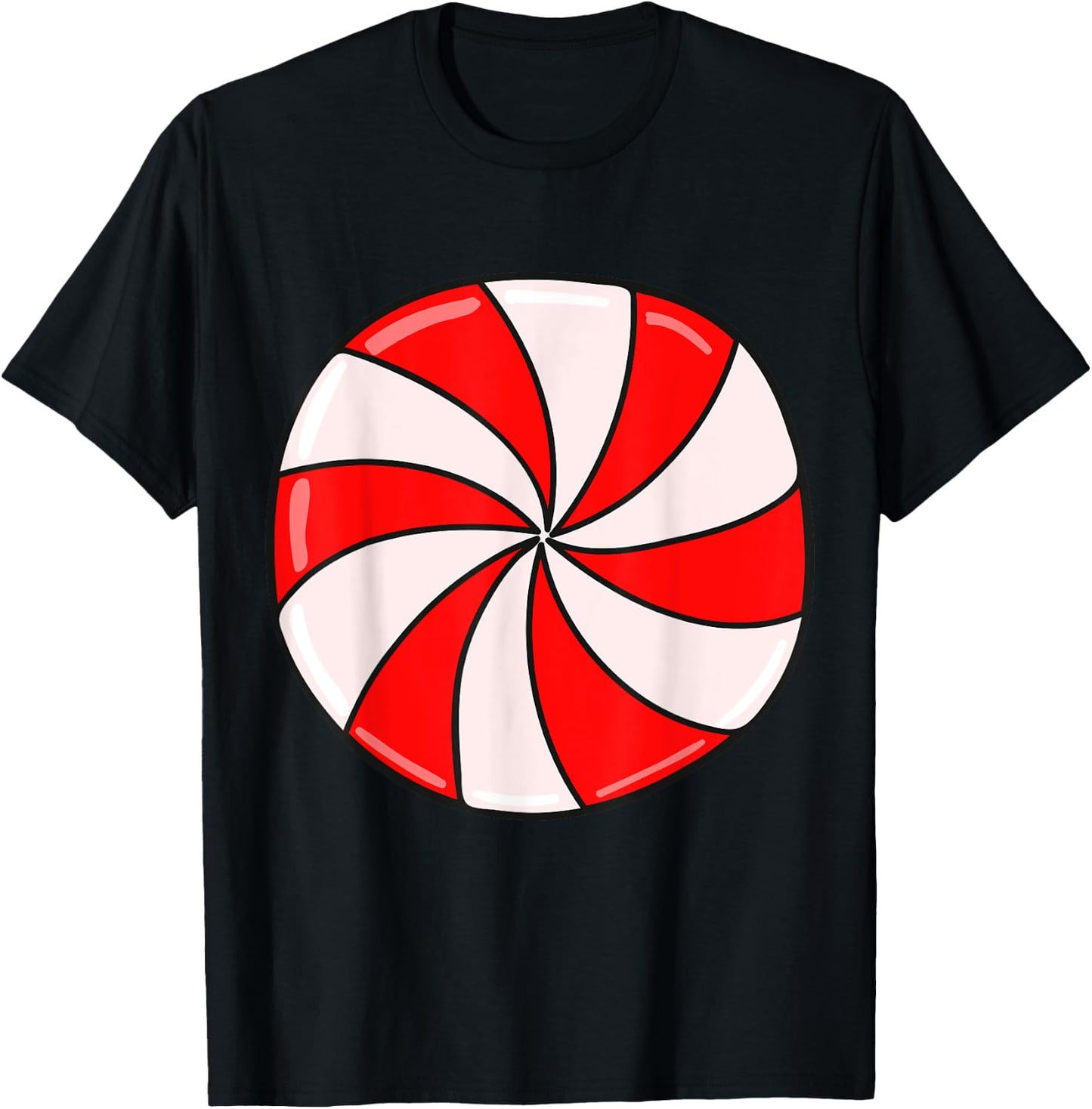 Christmas Peppermint Candy T-Shirt - T-Shirt | Black