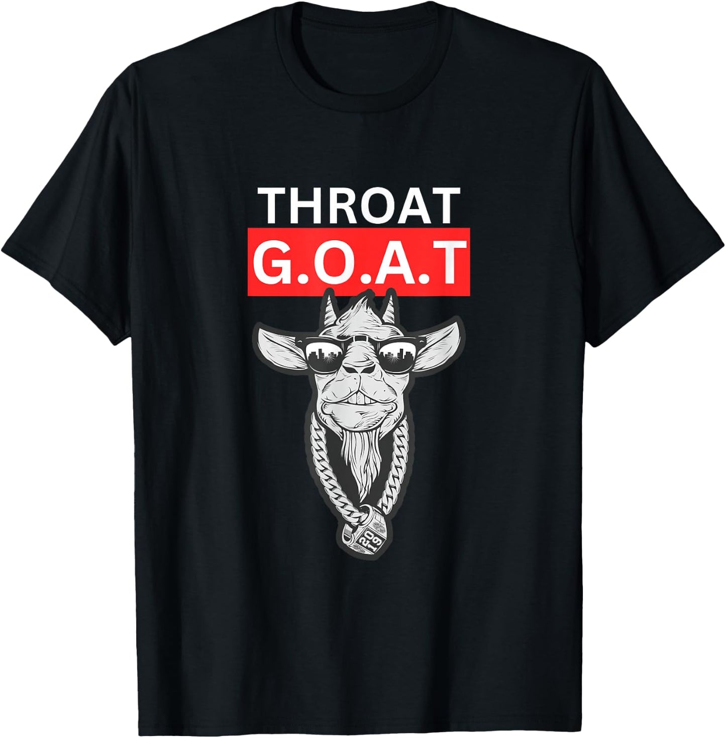 Throat Goat Adult Humor Pun Joke Sarcastic Adult Saying T-Shirt - T-Shirt | Black