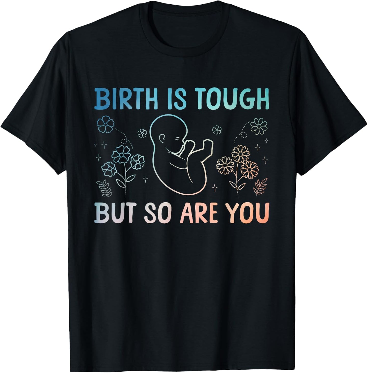 Cool Doula Art Mother Midwife Birth Worker Doula T-Shirt - T-Shirt | Black