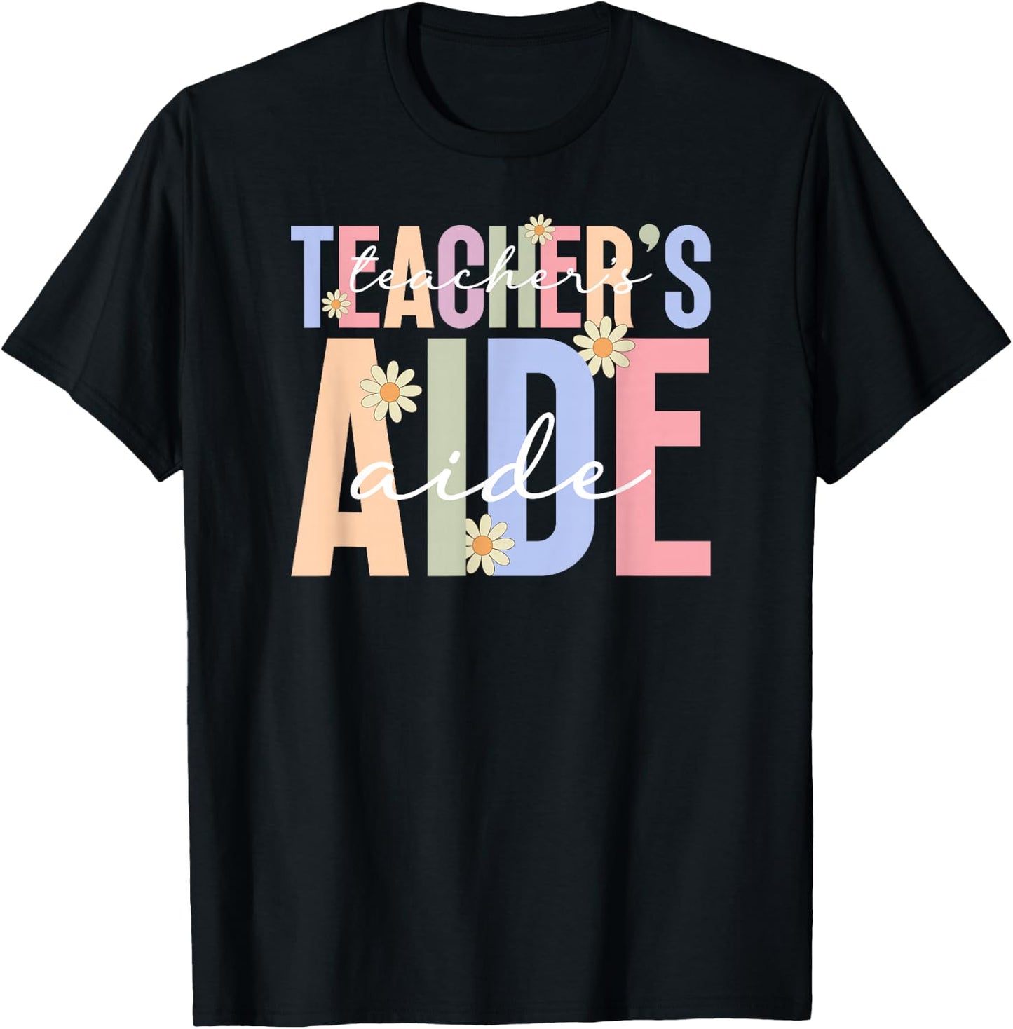 Teacher's Aide Boho Teacher Aide Teaching Assistant T-Shirt - T-Shirt | Black