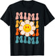 Retro Groovy Mimi Happy Face Smile Cute Daisy Flower Grandma T-Shirt - T-Shirt | Black
