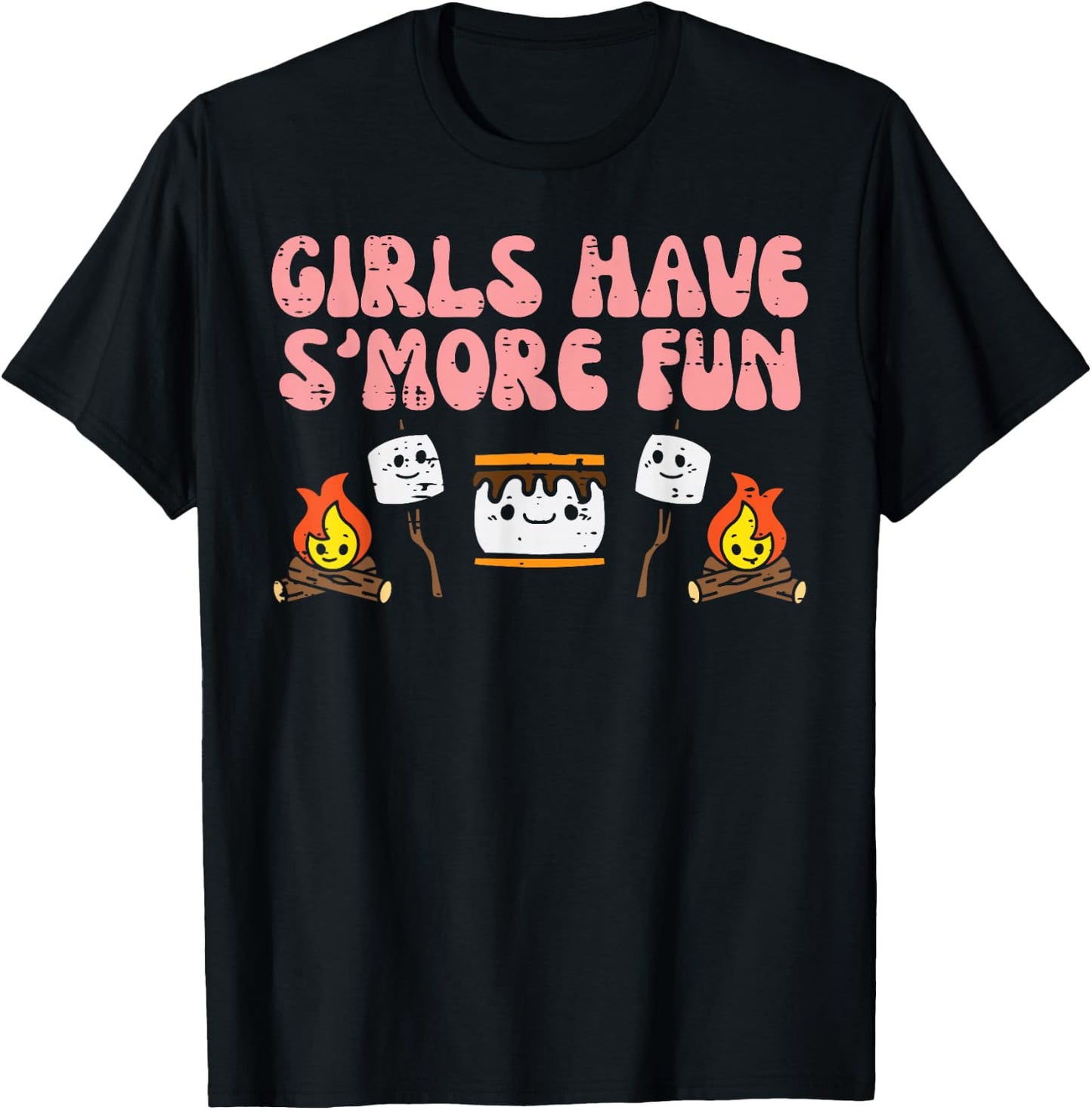 Girls Have Smore Fun Camping Friends Camp Women Girl Kids T-Shirt - T-Shirt | Black