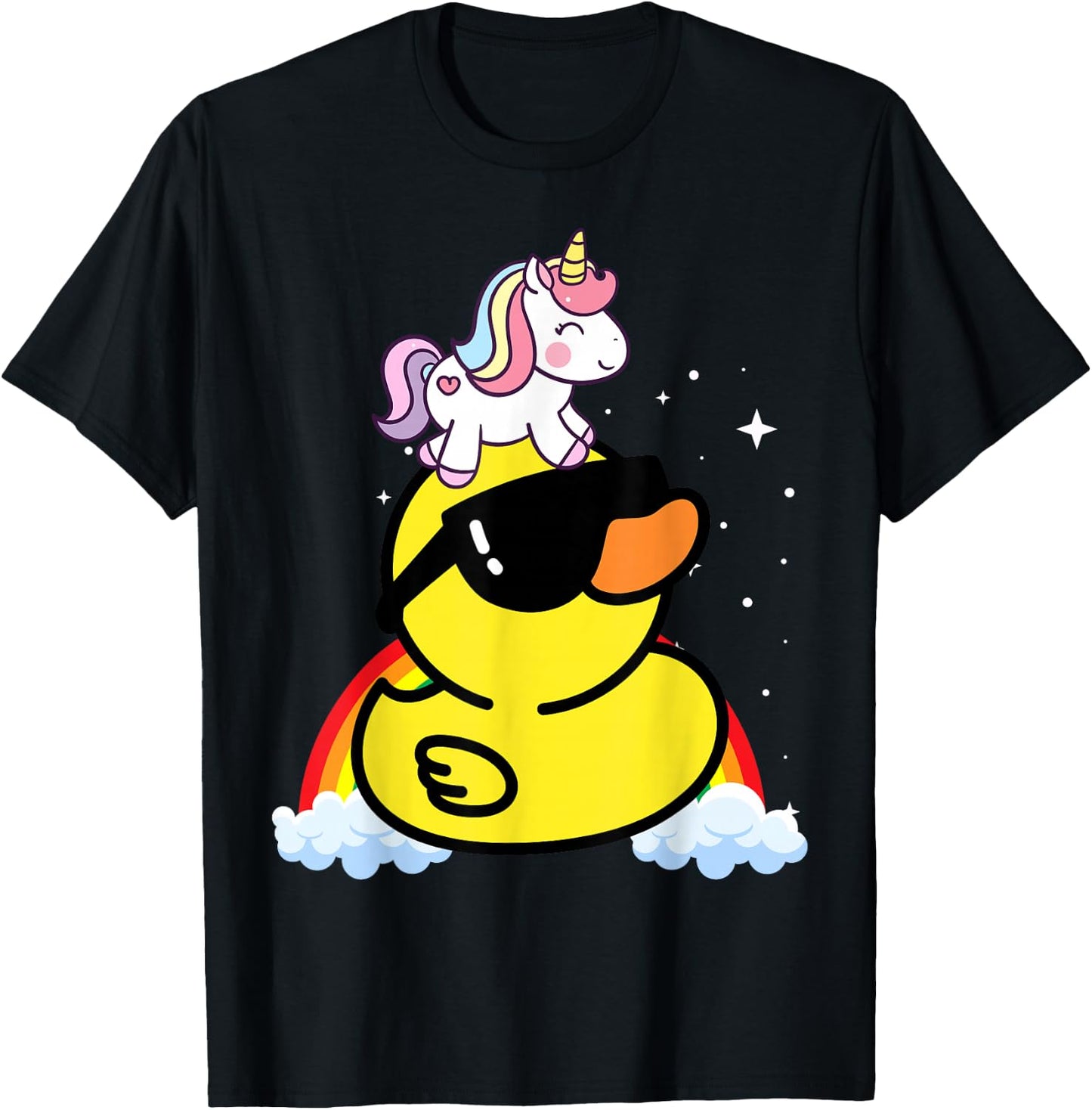 Unicorn Riding Duck T-Shirt - T-Shirt | Black