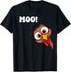 Turkey Cow Moo Funny Fall autumn Thanksgiving Saying T-Shirt - T-Shirt | Black