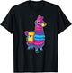 Funny Loot Llama Pinata With Yellow Saddlebag Artwork T-Shirt - T-Shirt | Black