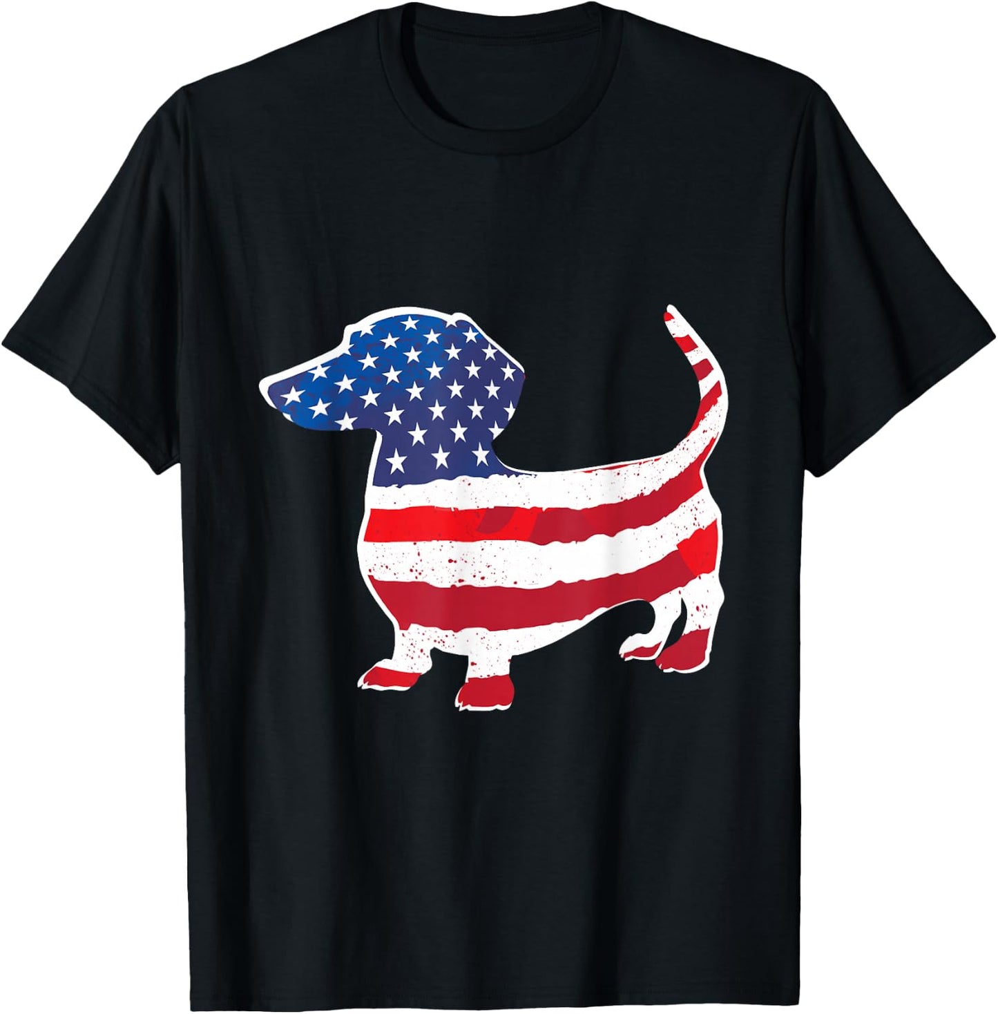 USA American Flag Dachshund Pet Dog Lovers 4th of July Men T-Shirt - T-Shirt | Black