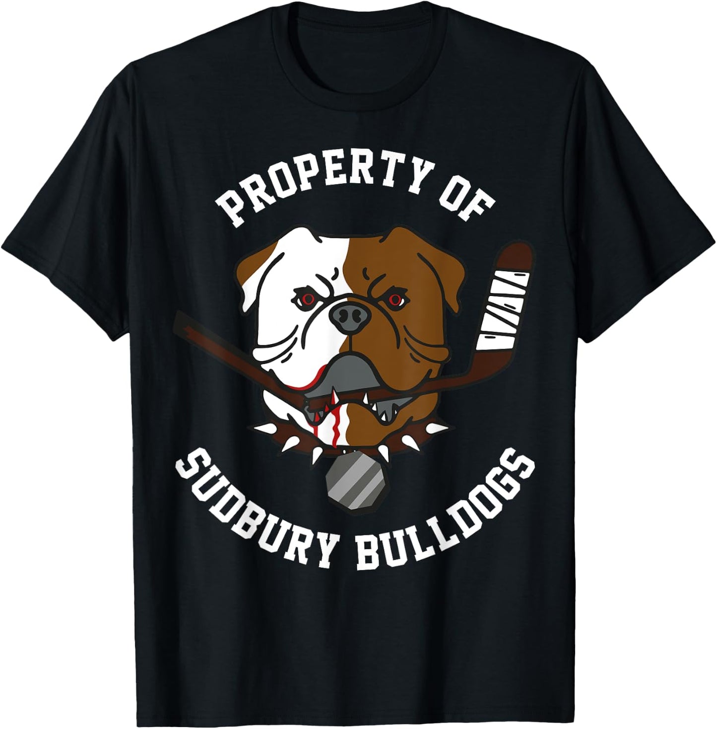 funny bulldog property of sudbury bulldogs pet dog Vintage T-Shirt - T-Shirt | Black