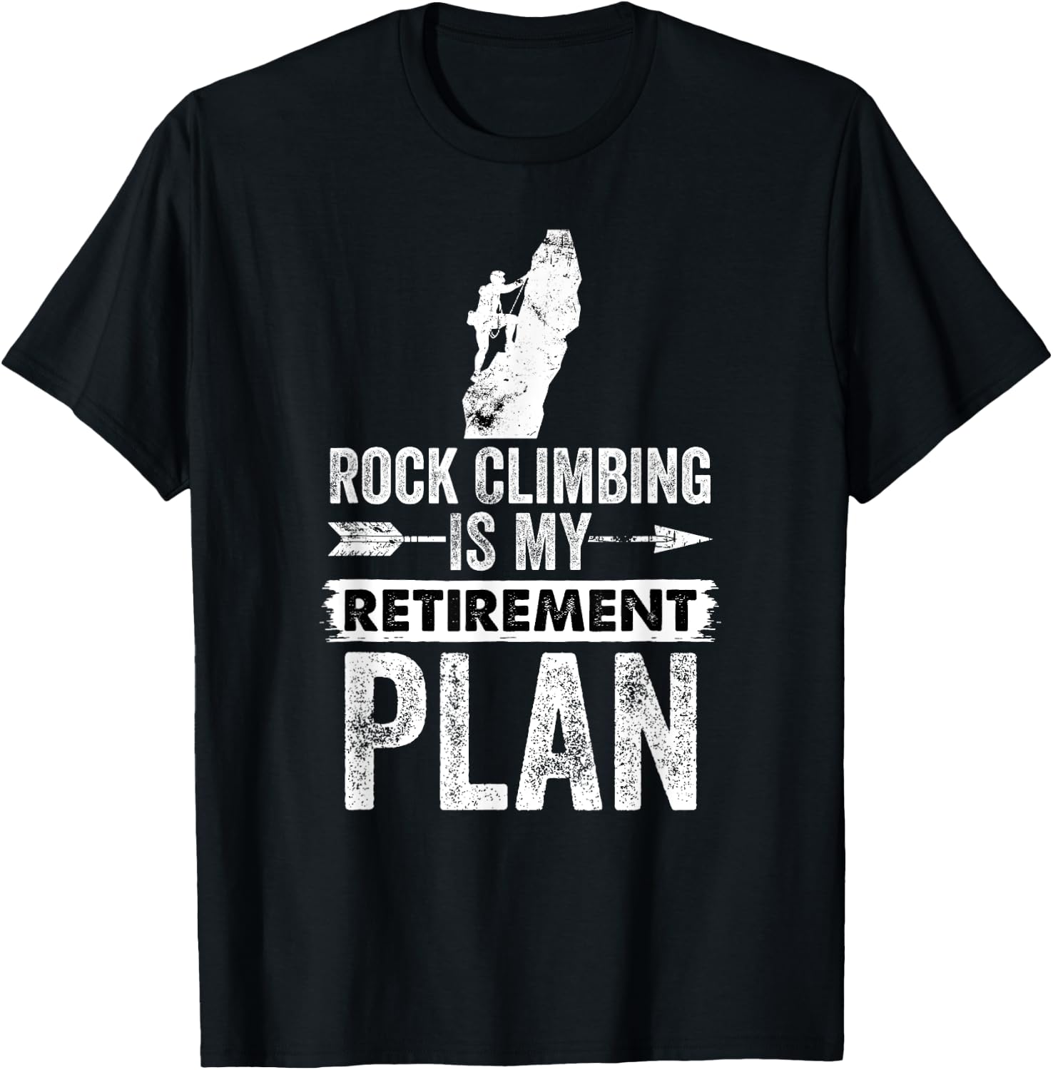 Funny Rock Climbing is My Retirement Plan Retro Vintage T-Shirt - T-Shirt | Black