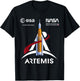 NASA Artemis SLS Mission ESA und Worm Logo T-Shirt - T-Shirt | Black