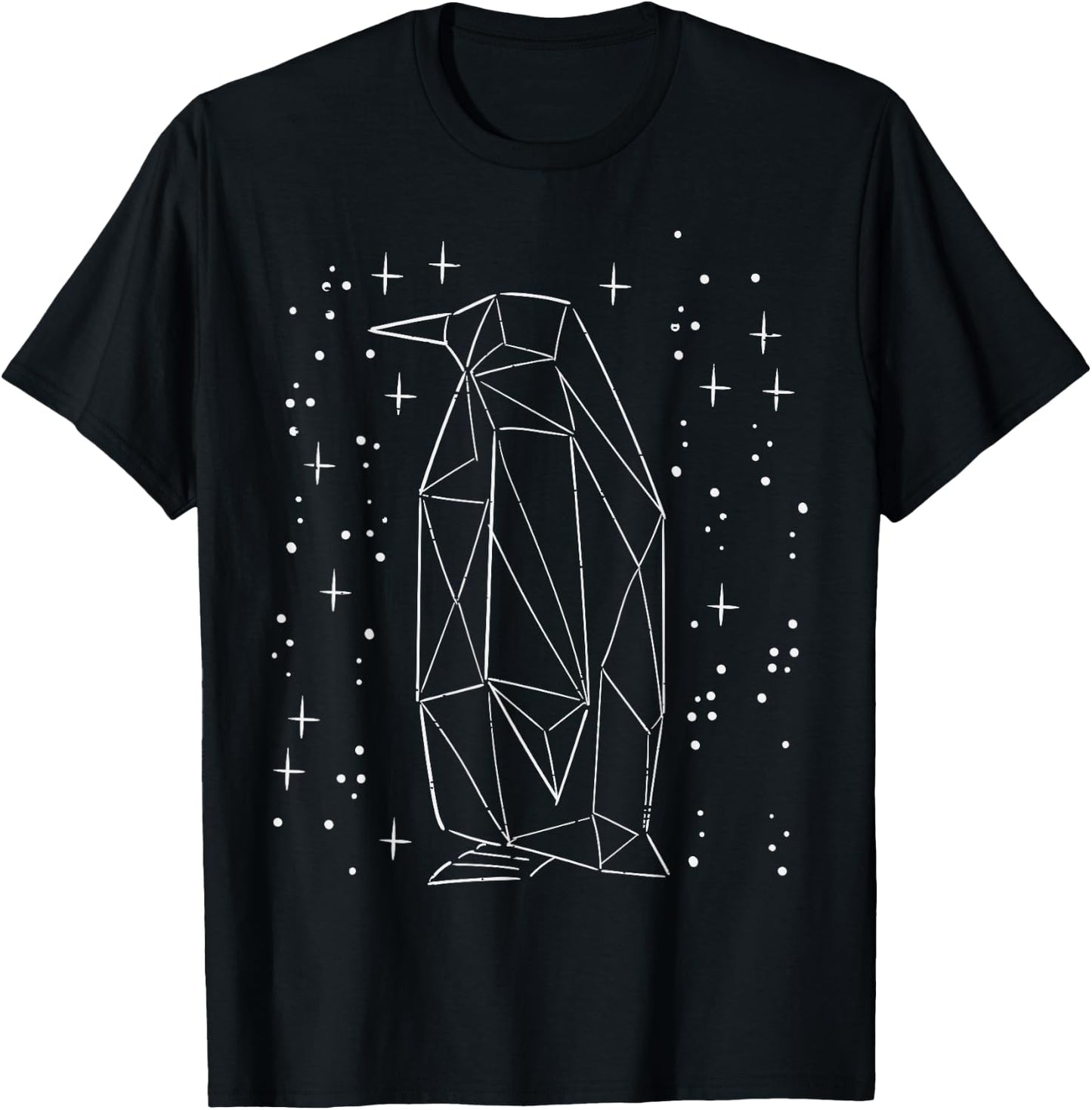Penguin Constellation Stars Sternbild Space Men Women Kids T-Shirt - T-Shirt | Black