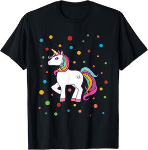 Dot Day Shirt Polka Dots Dotted Unicorn Kid Girls Youth T-Shirt - T-Shirt | Black