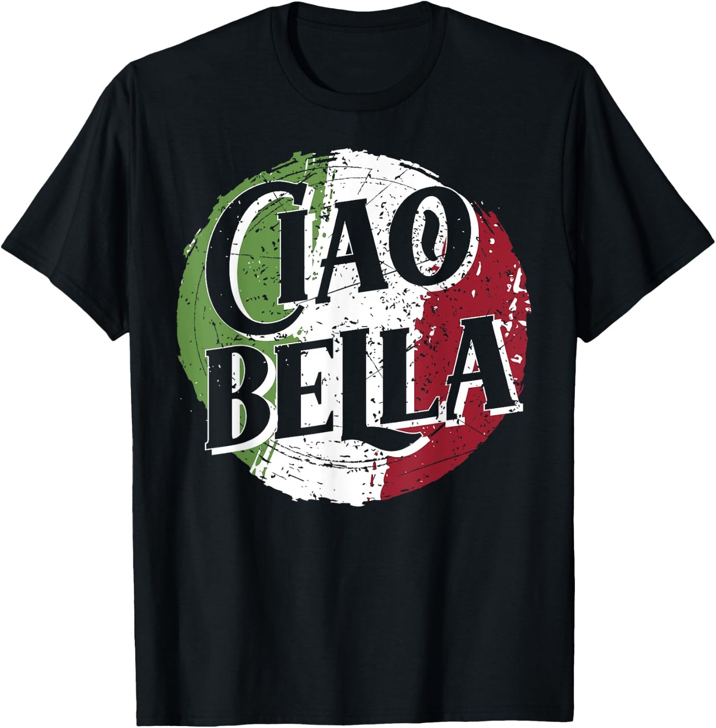 Ciao Bella mit italienischer Flagge, italienisches T-Shirt - T-Shirt | Black