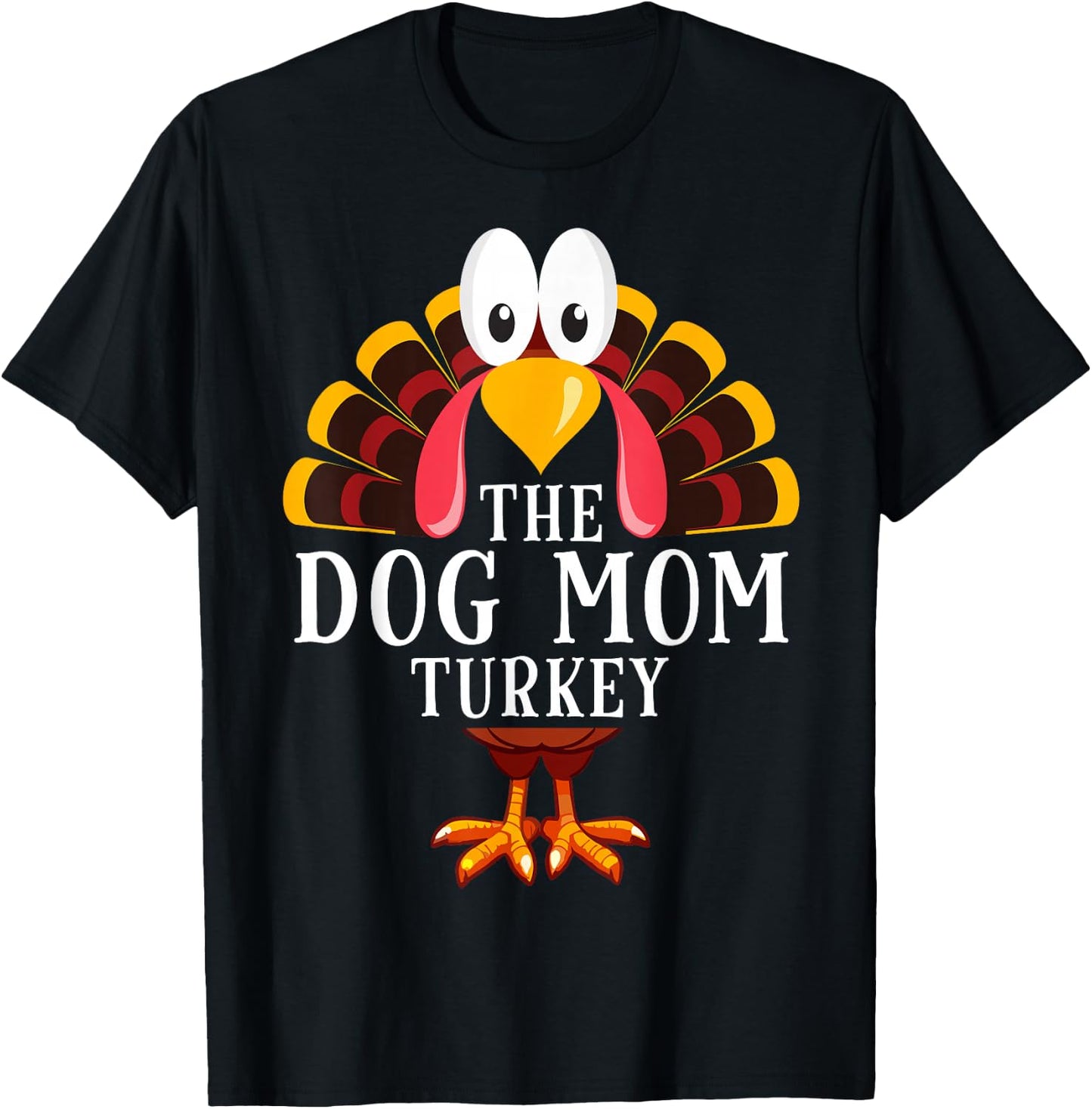 Thanksgiving The Dog Mom Turkey Matching T-Shirt - T-Shirt | Black