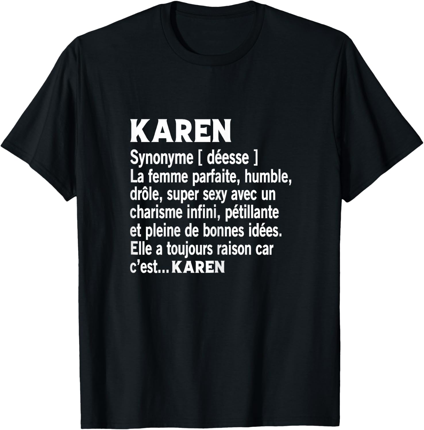 Woman Humor Gift Personalized Name Karen Definition , Black, Female X-Small T-Shirt - T-Shirt | Black