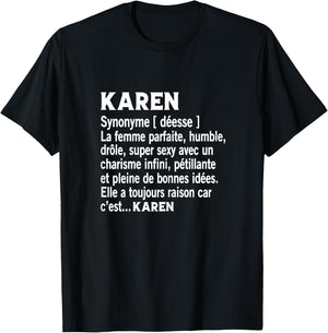 Woman Humor Gift Personalized Name Karen Definition , Black, Female X-Small T-Shirt - T-Shirt | Black