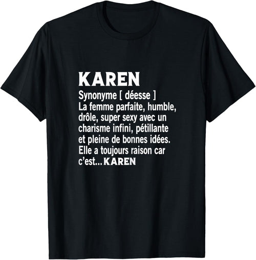 Woman Humor Gift Personalized Name Karen Definition , Black, Female X-Small