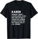 Woman Humor Gift Personalized Name Karen Definition , Black, Female X-Small T-Shirt - T-Shirt | Black