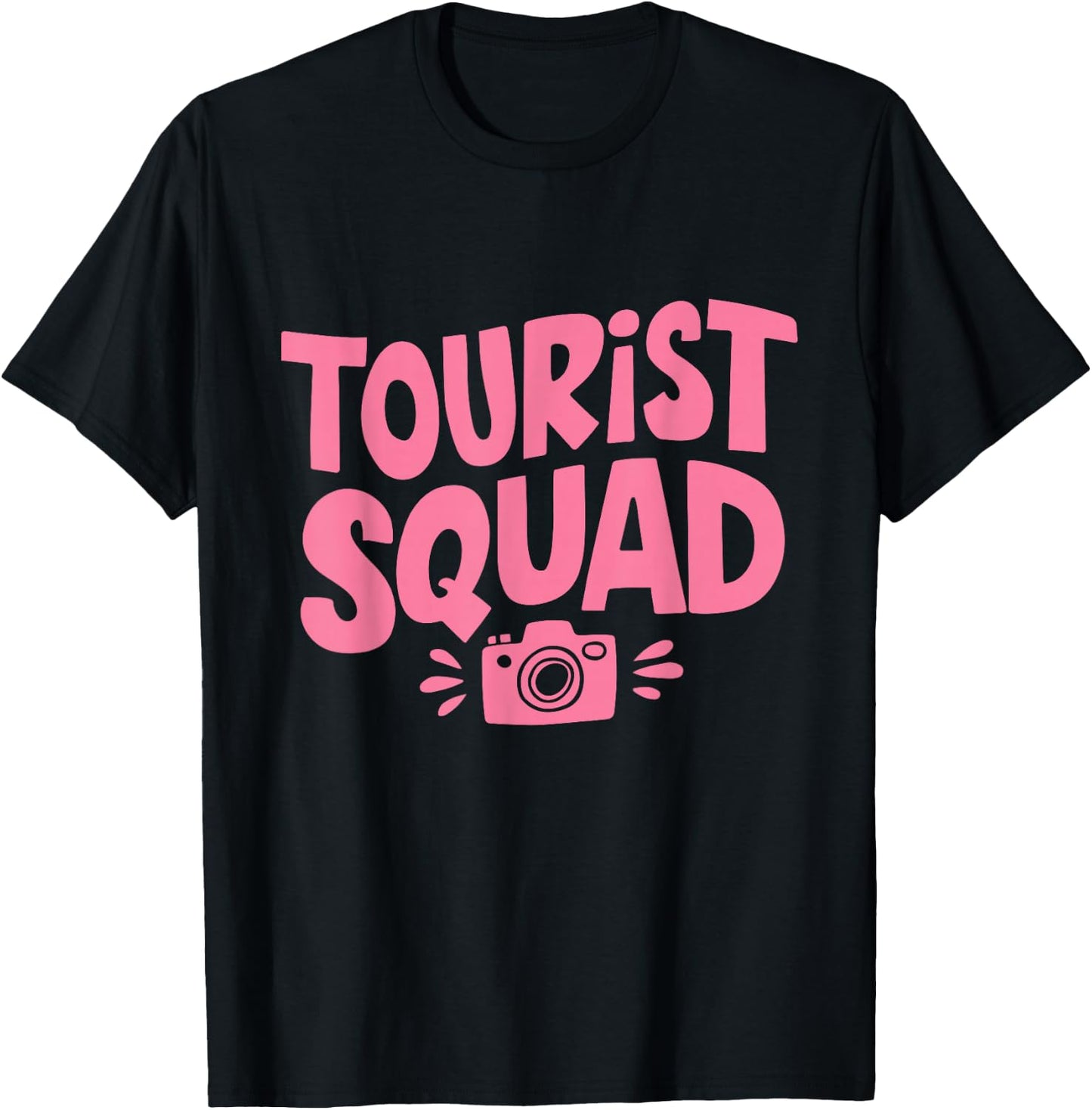 Tourist Squad Camera Girl Souvenir Vacation Travel T-Shirt - T-Shirt | Black