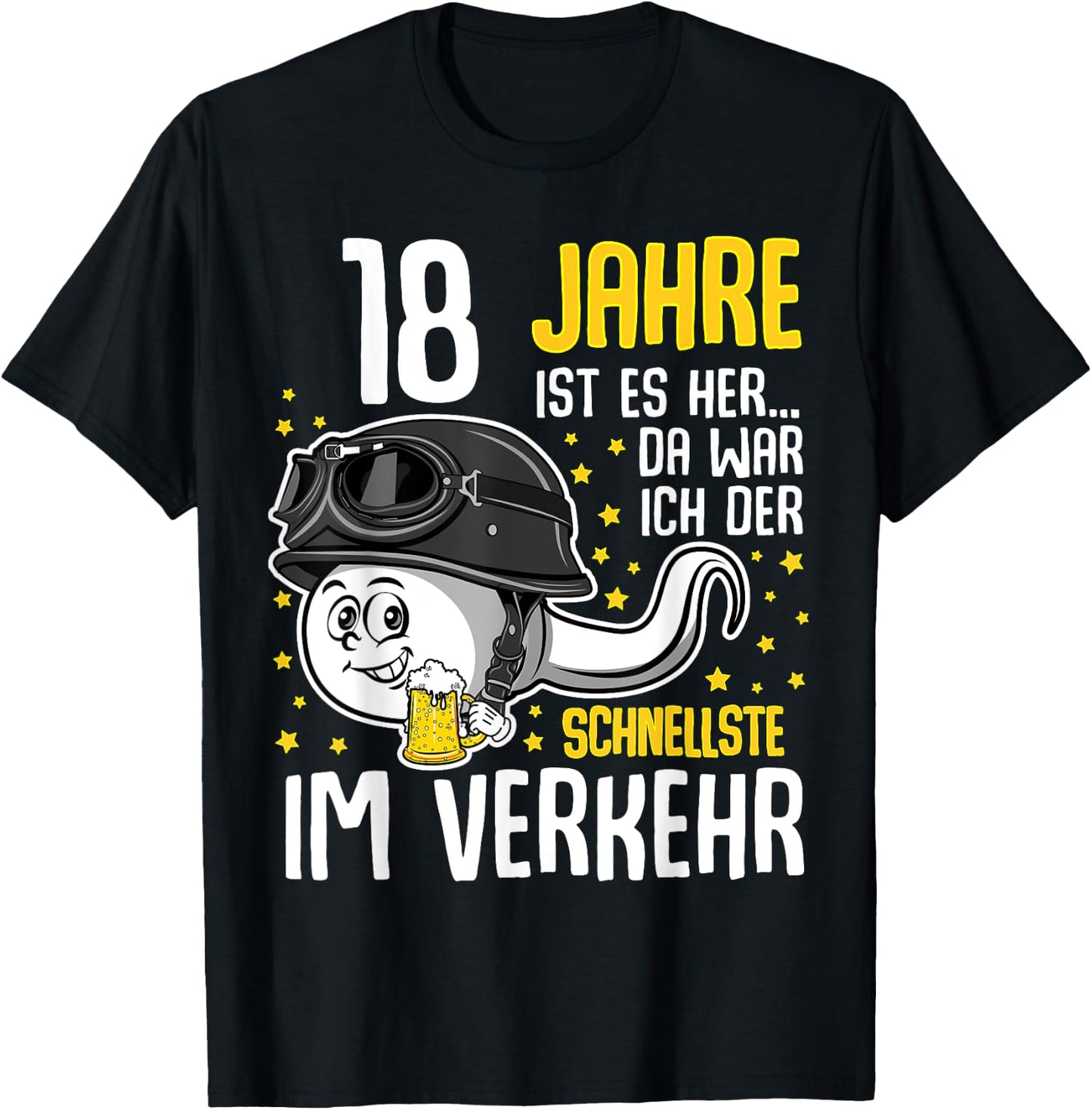 Men's "Vor 18 Jahren der Fastest in Traffic" 18th Birthday Man , black T-Shirt - T-Shirt | Black