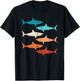 Retro Haifisch Hai Unterwasserlebewesen Ozean Damen Herren T-Shirt - T-Shirt | Black