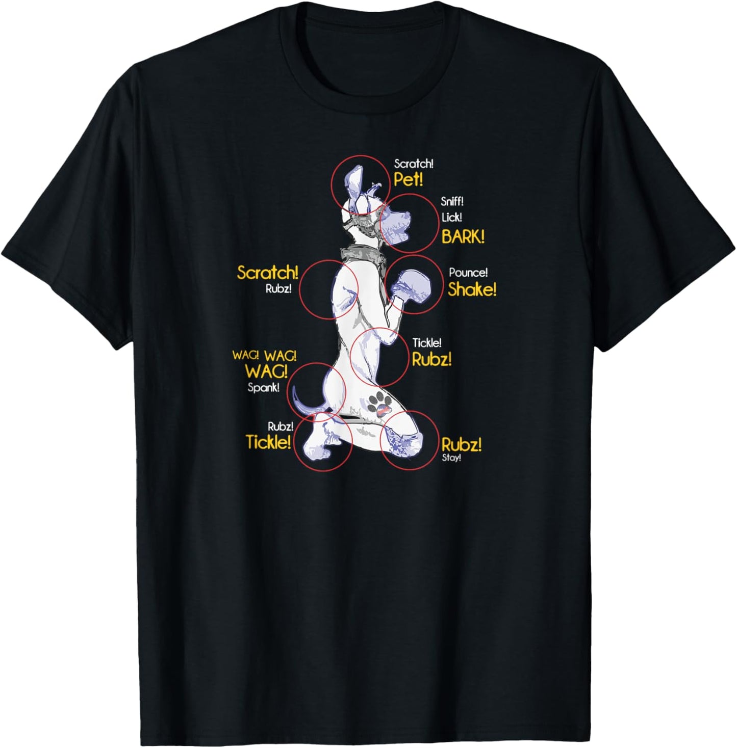Human Puppy Play - Puppy Diagram Puppy Pride T-Shirt - T-Shirt | Black