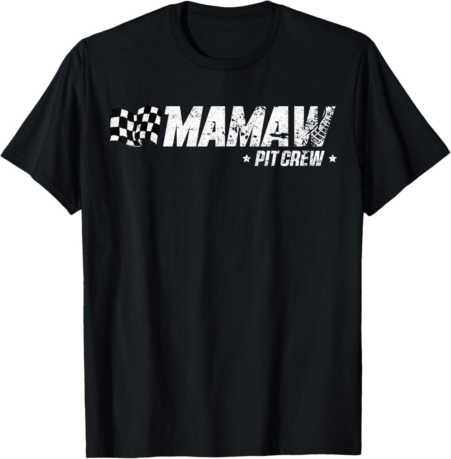 Mamaw Pit Crew Race Car Birthday Family Racing T-Shirt - T-Shirt | Black