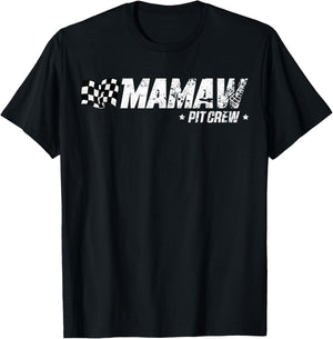 Mamaw Pit Crew Race Car Birthday Family Racing T-Shirt - T-Shirt | Black