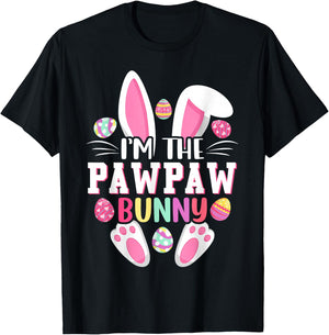 I'm The Pawpaw Bunny Shirt Funny Easter Day Family Matching T-Shirt - T-Shirt | Black