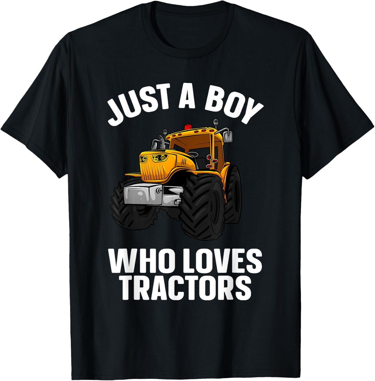 Funny Tractor Design Boys Farm Vehicle Tractor Lover T-Shirt - T-Shirt | Black