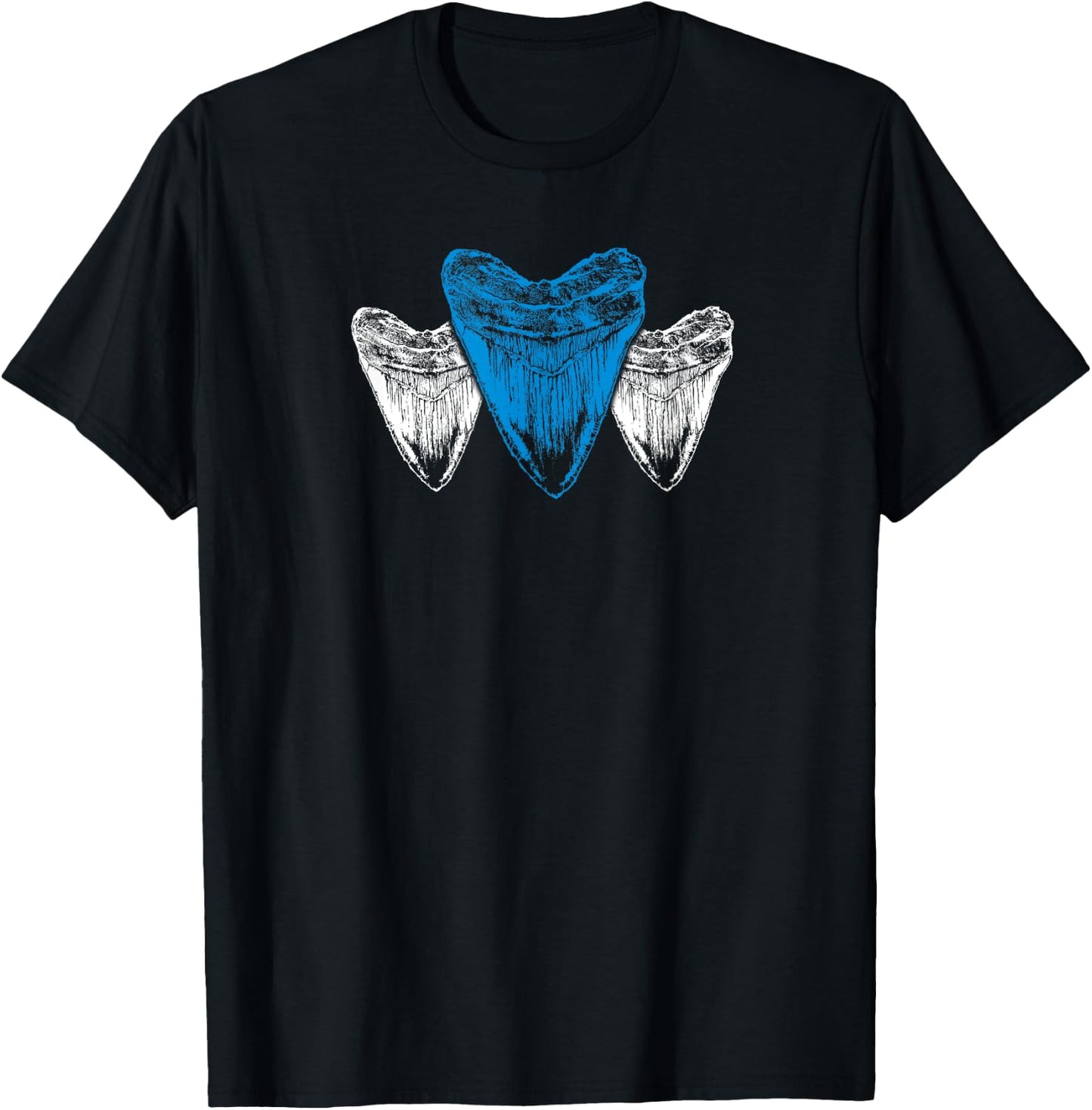 Megalodon fossil teeth T-Shirt - T-Shirt | Black
