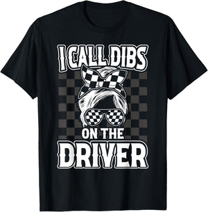 Race Wife Racing Stock Car Dirt Track Racing Dibs On Driver T-Shirt - T-Shirt | Black