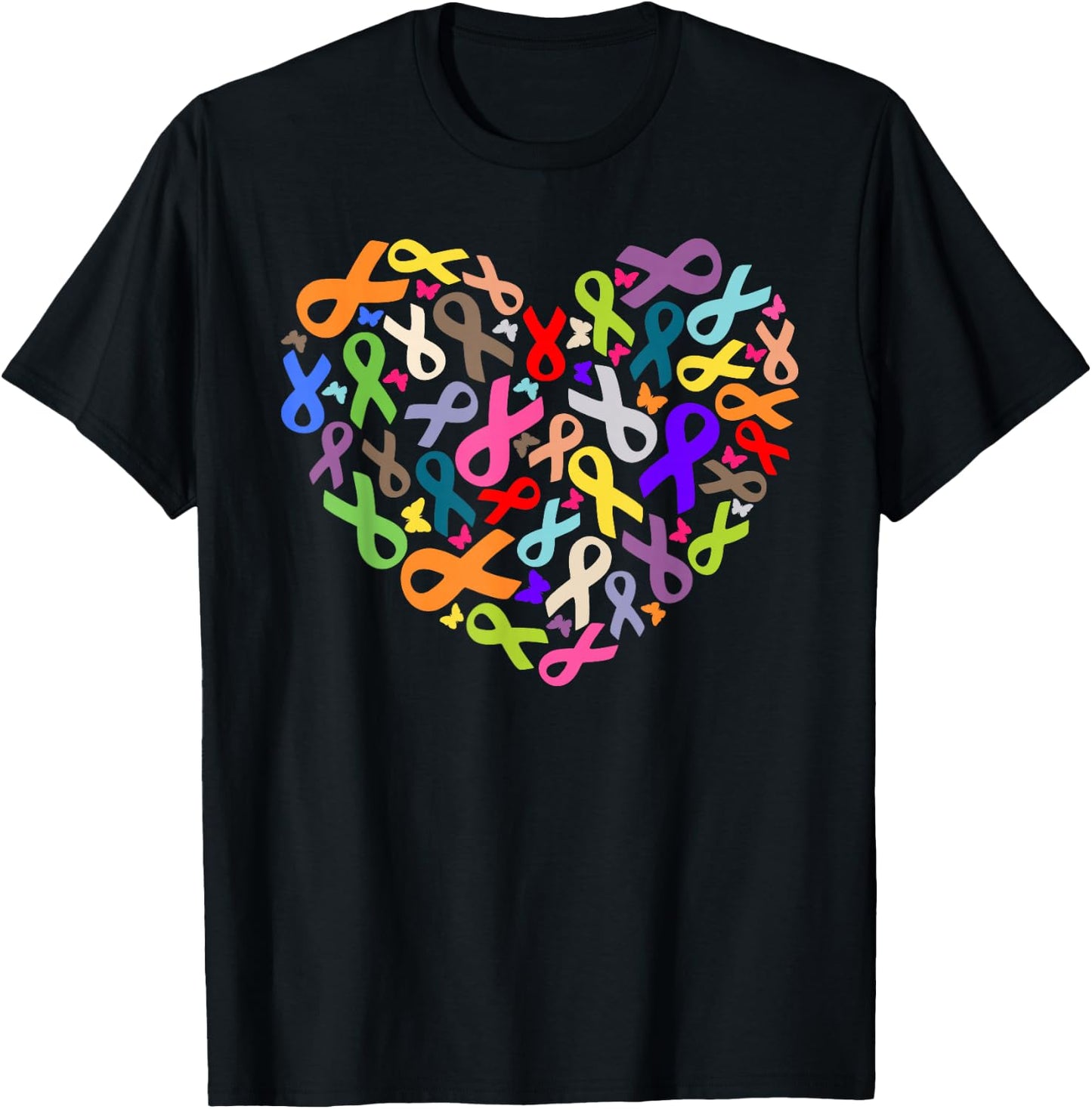 Cancer Sucks In Every Color Shirt Cancer Ribbon Colors T-Shirt - T-Shirt | Black