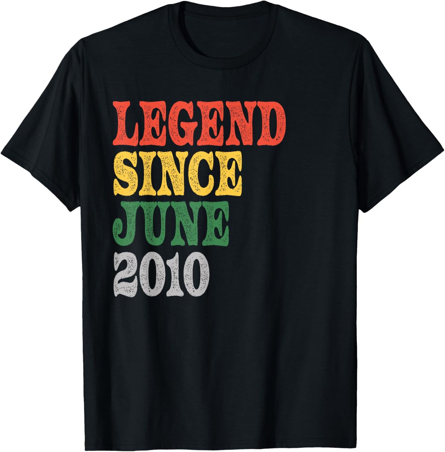 Legend Since June 2010 Birthday T-Shirt - T-Shirt | Black