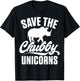 Save The Chubby Unicorns Fat Rino Rhinoceros T-Shirt - T-Shirt | Black