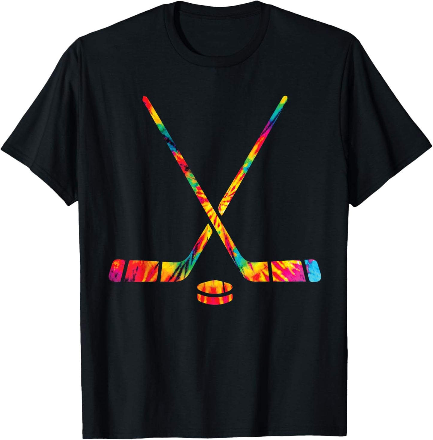 Ice Hockey Tie Dye Rainbow Kids Boys Teenage Men Girls Cool T-Shirt - T-Shirt | Black