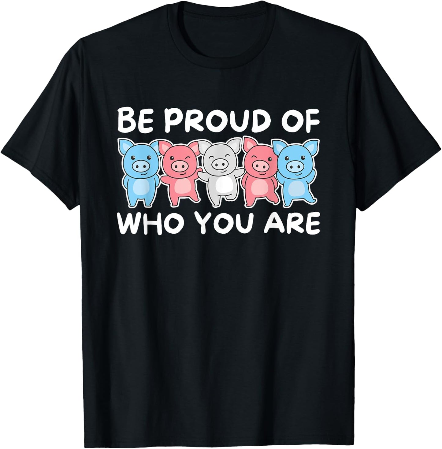 Transgender Flag Gay Pride Lgbtq Pig T-Shirt - T-Shirt | Black