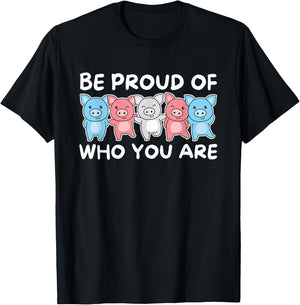 Transgender Flag Gay Pride Lgbtq Pig T-Shirt - T-Shirt | Black