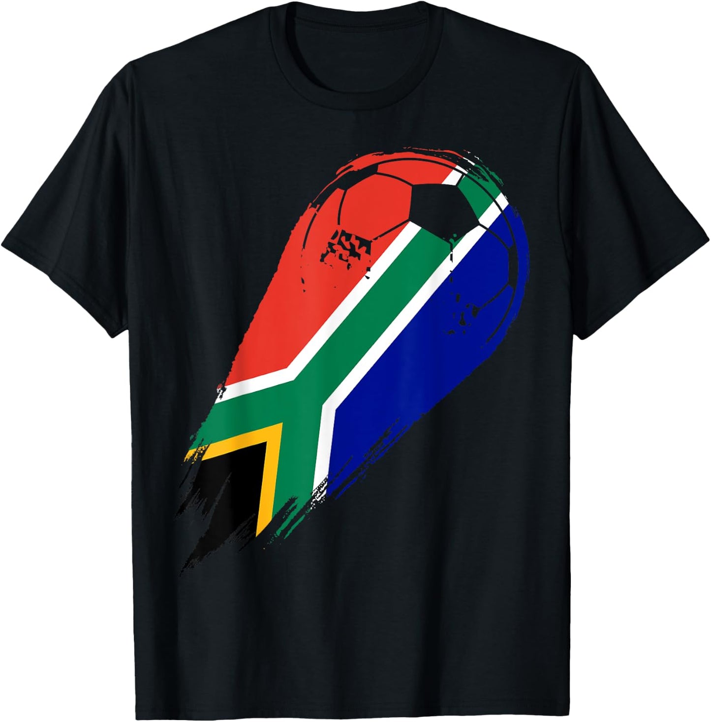 Soccer with country flag of South Africa T-Shirt - T-Shirt | Black