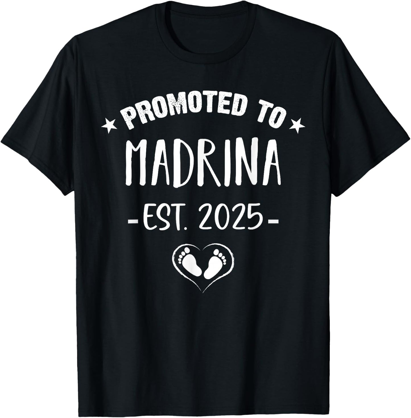 Madrina Est. 2025 Godmother Spanish Cute T-Shirt - T-Shirt | Black