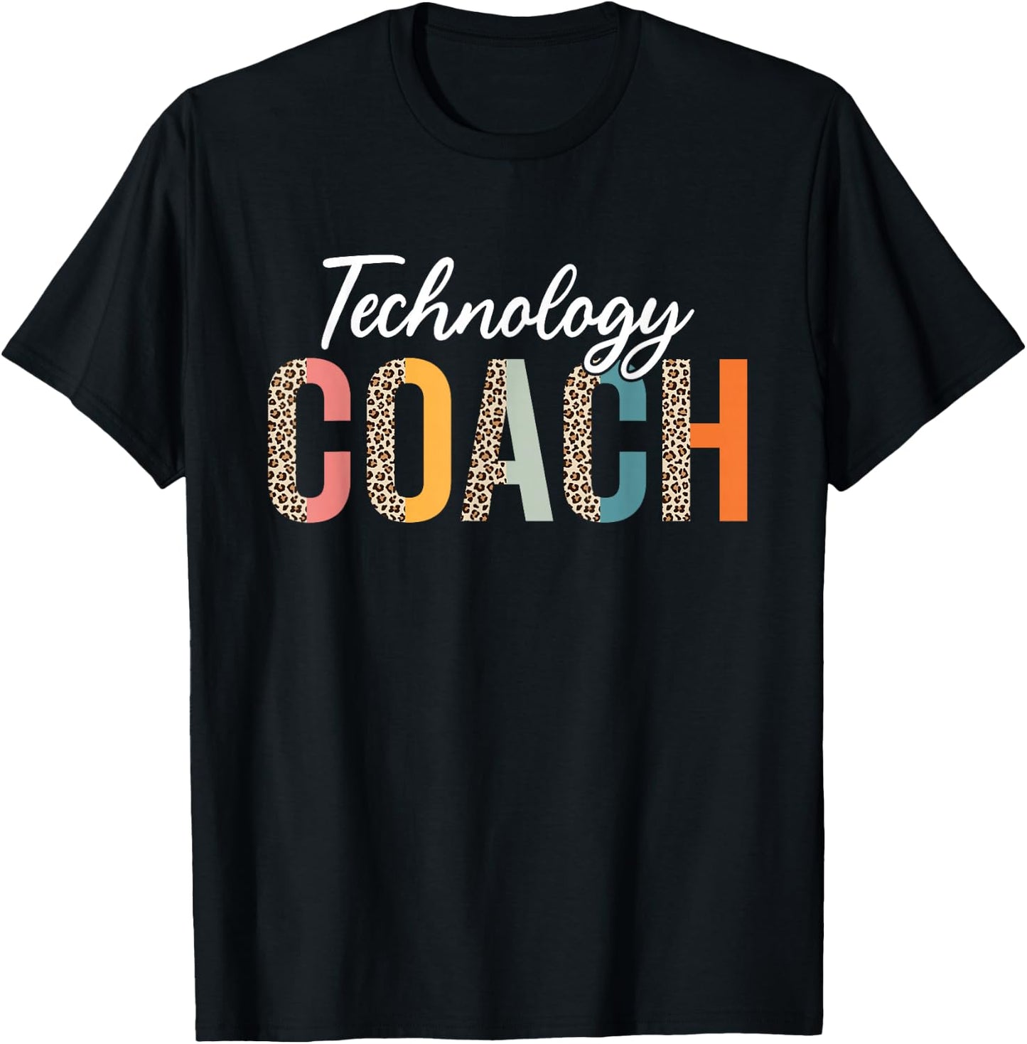 Teacher Technique Coach Leopard Design T-Shirt - T-Shirt | Black