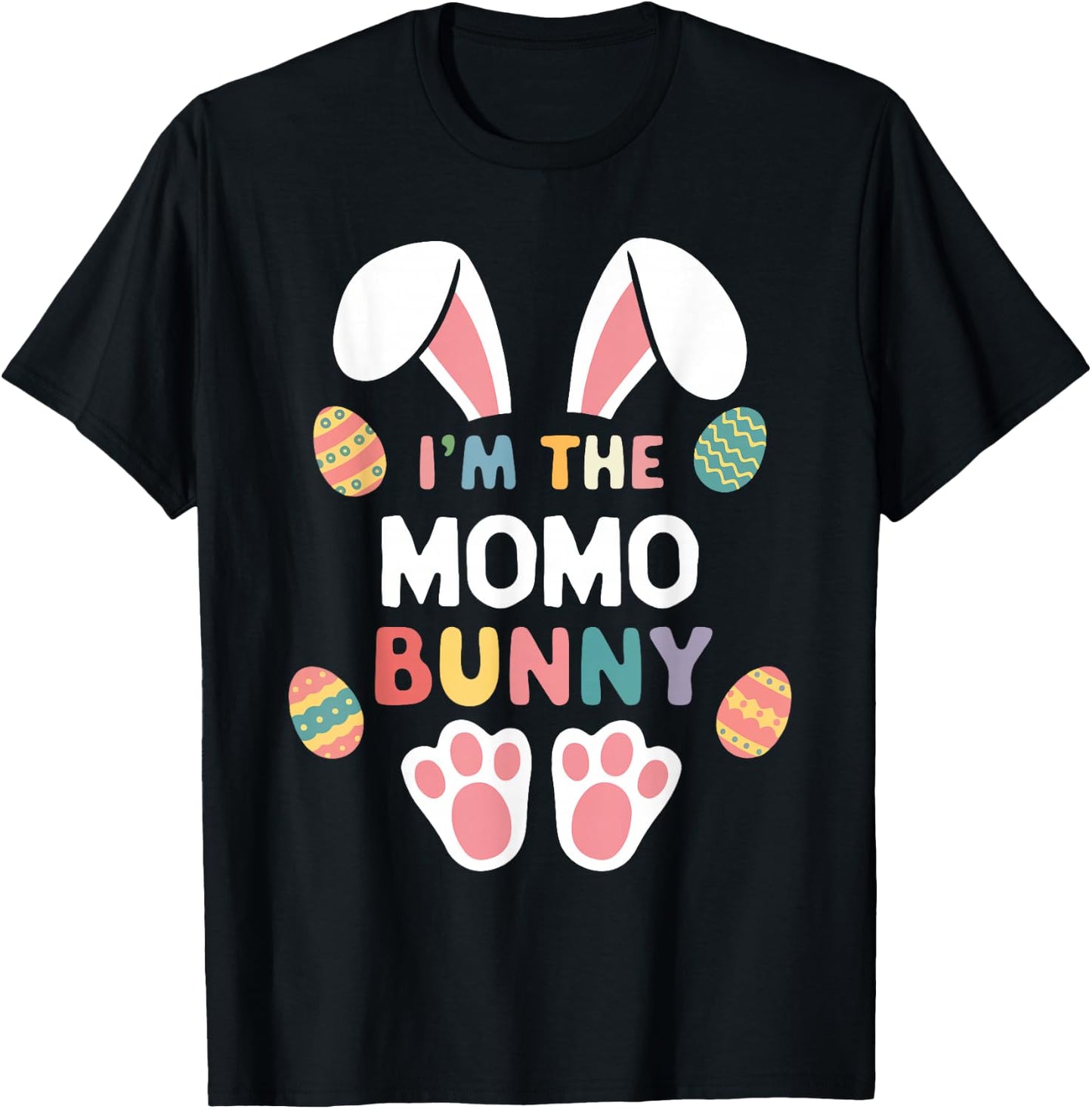 I'm The Momo Bunny Easter Matching Family T-Shirt - T-Shirt | Black