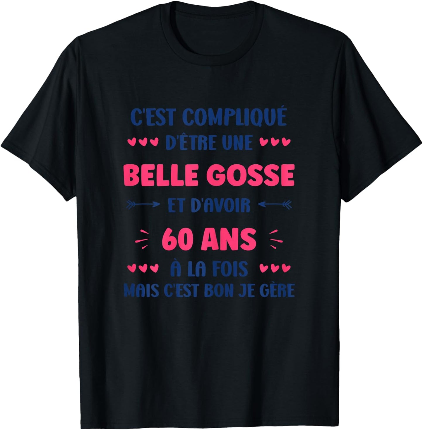 Funny Woman 60 Years Beautiful Kid Birthday 60 Years , white, Female X-Small T-Shirt - T-Shirt | Black