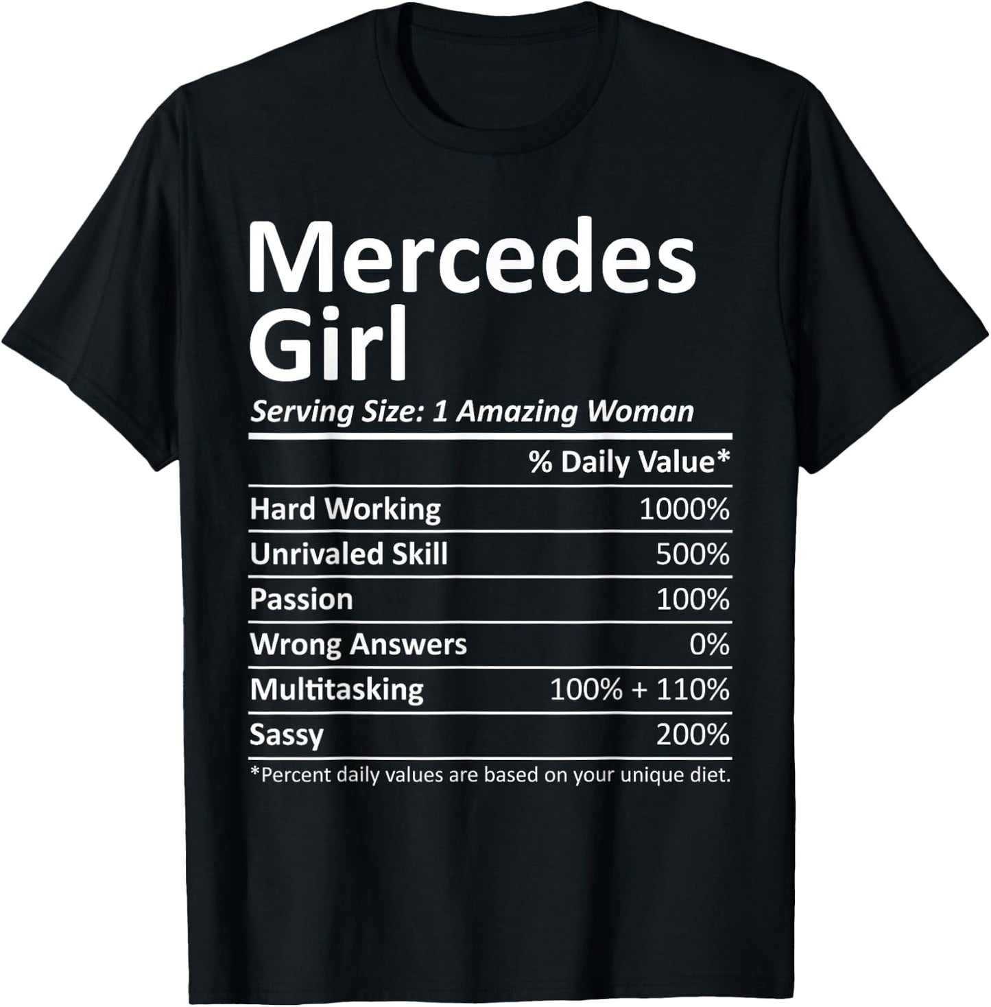 Mercedes Girl TX Texas Funny City Home Roots USA Gift T-Shirt - T-Shirt | Black