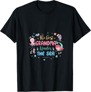 Birthday Girl Shirt The Best Grandma Under The Sea V-Neck T-Shirt - T-Shirt | Black